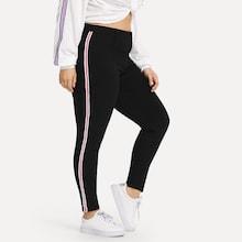 Shein Plus Striped Side Jeans