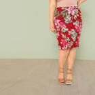Shein Plus Floral Print Skirt