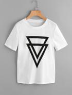 Shein Double Triangle Print Tee