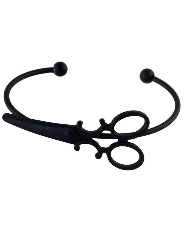 Shein Black New Cute Clippers Shape Cuff Bracelet