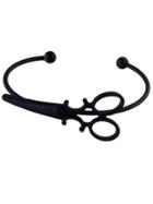 Shein Black New Cute Clippers Shape Cuff Bracelet
