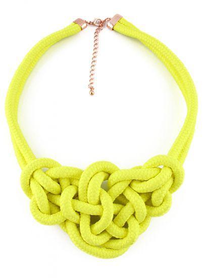 Shein Yellow Twine Elastic Necklace