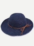 Shein Navy Contrast Tie Embellished Beach Hat