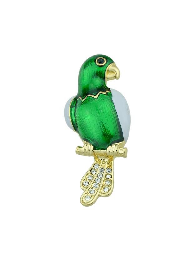 Shein Enamel Bird Shape With Rhinestone On Branches Brooches