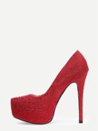 Shein Red Glitter Platform Pumps