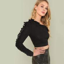 Shein One Shoulder Frill Detail Tee