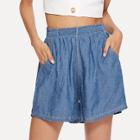 Shein Circle Embroidered Denim Shorts