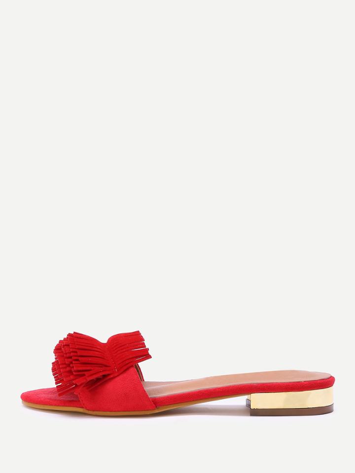 Shein Fringe Design Open Toe Slippers