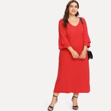 Shein Plus Layered Bell Sleeve Tunic Dress