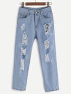 Shein Destroyed Skinny Ankle Jeans
