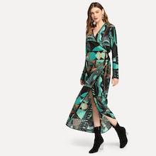 Shein Surplice Neck Graphic Print Dress