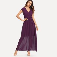 Shein Surplice Wrap Chiffon Dress