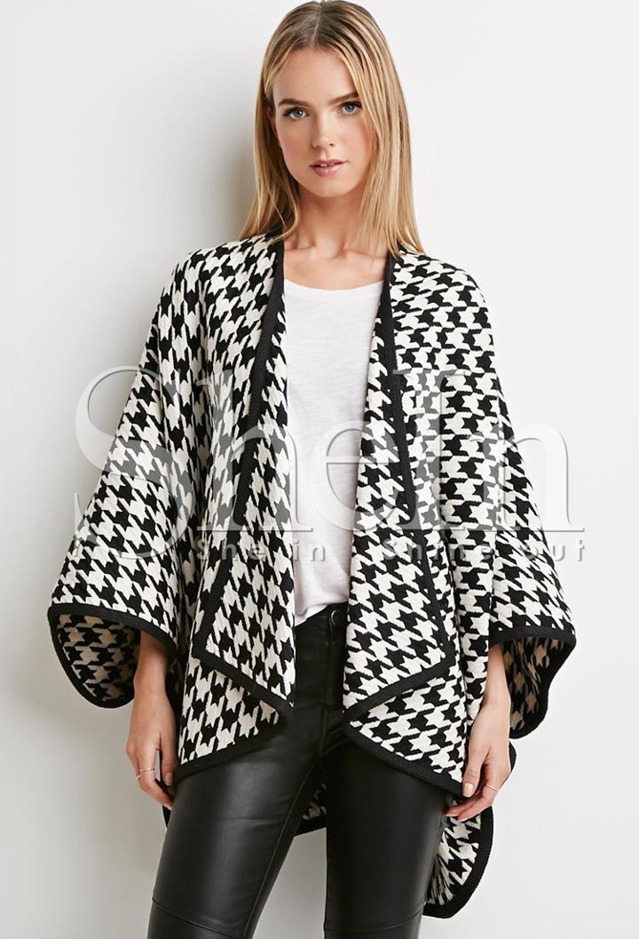Shein Black White Asymmetric Coat