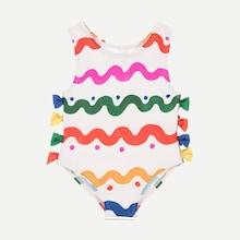 Shein Toddler Girls Chevron & Polka Dot Print Jumpsuit