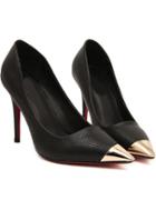 Shein Black Metal Point Toe High Heel Shoes