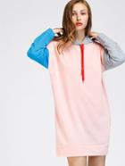 Shein Contrast Sleeve Drop Shoulder Hoody Dress