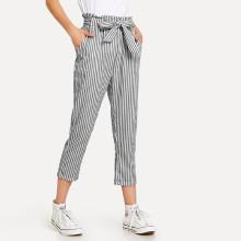 Shein Striped Knot Front Pants