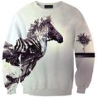 Shein Digital Printing Drawing Zebra Sweatshirt