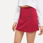 Shein Double Breasted Corduroy Skirt
