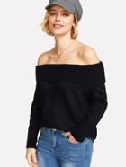 Shein Foldover Bardot Slouchy Sweater