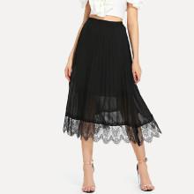 Shein Lace Crochet Contrast Skirt