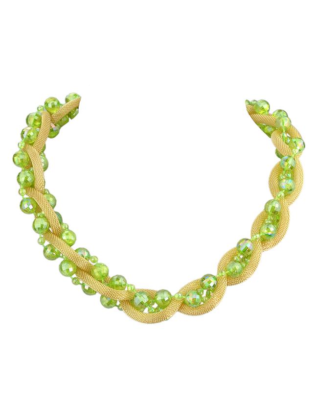 Shein Green Chain Beads Colalr Necklace