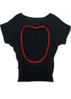 Rosewe Short Sleeve Backless Black T Shirt