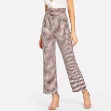 Shein Plaid Wide Leg Pants