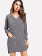 Shein High Low Ribbed Dress