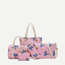 Shein Flower Embroidery Combination Bag 5pcs