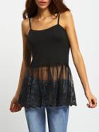 Shein Black Spaghetti Strap Sheer Mesh Cami Top