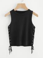 Shein Grommet Lace Up Side Knit Tank Top