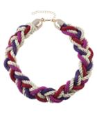 Shein Purple Braided Rope Chunky  Necklace