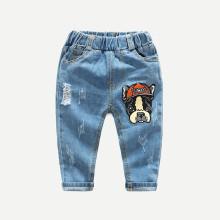 Shein Boys Dog Print Destroyed Jeans