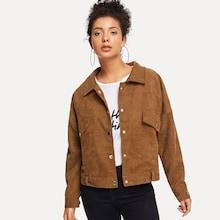 Shein Corduroy Solid Collar Jacket