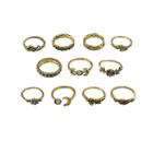 Shein At-gold 11pcs/set Moon Flower Leaf Jewelry Rings