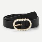 Shein Faux Pearl Decorated Buckle Belt