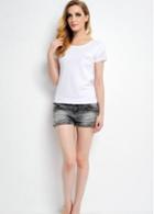 Rosewe White Round Neck Short Sleeve White T Shirt