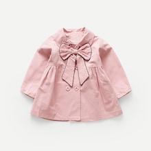 Shein Girls Bow Front Solid Outerwear