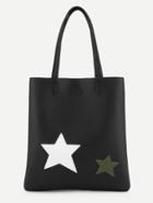 Shein Double Star Patch Tote Bag