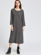 Shein Dark Grey Slit Back Shift Dress With Pockets