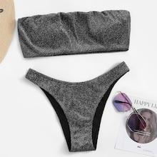 Shein Glitter Bandeau Bikini Set