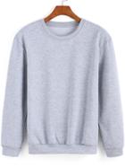 Shein Grey Round Neck Loose Casual Sweatshirt