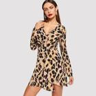 Shein V-neck Leopard Print Dress