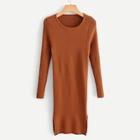 Shein Dolphin Hem Solid Sweater Dress