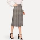 Shein Zip Back Plaid Skirts