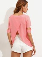 Shein Cutout Sleeve Overlap Back Top