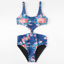 Shein Flower Print Cutout Swimsuit