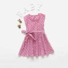 Shein Girls Knot Side Polka Dot Dress