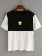 Shein Contrast Giraffe Print T-shirt
